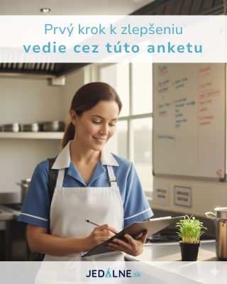 📣 Prvý krok k zlepšeniu situácie vo vašej školskej jedálni vedie cez odpoveď. Stačí odpovedať na krátku, jednoduchú anketu...